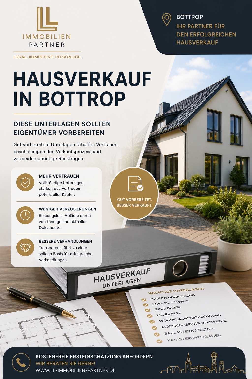Unterlagen für den Hausverkauf in Bottrop vorbereiten